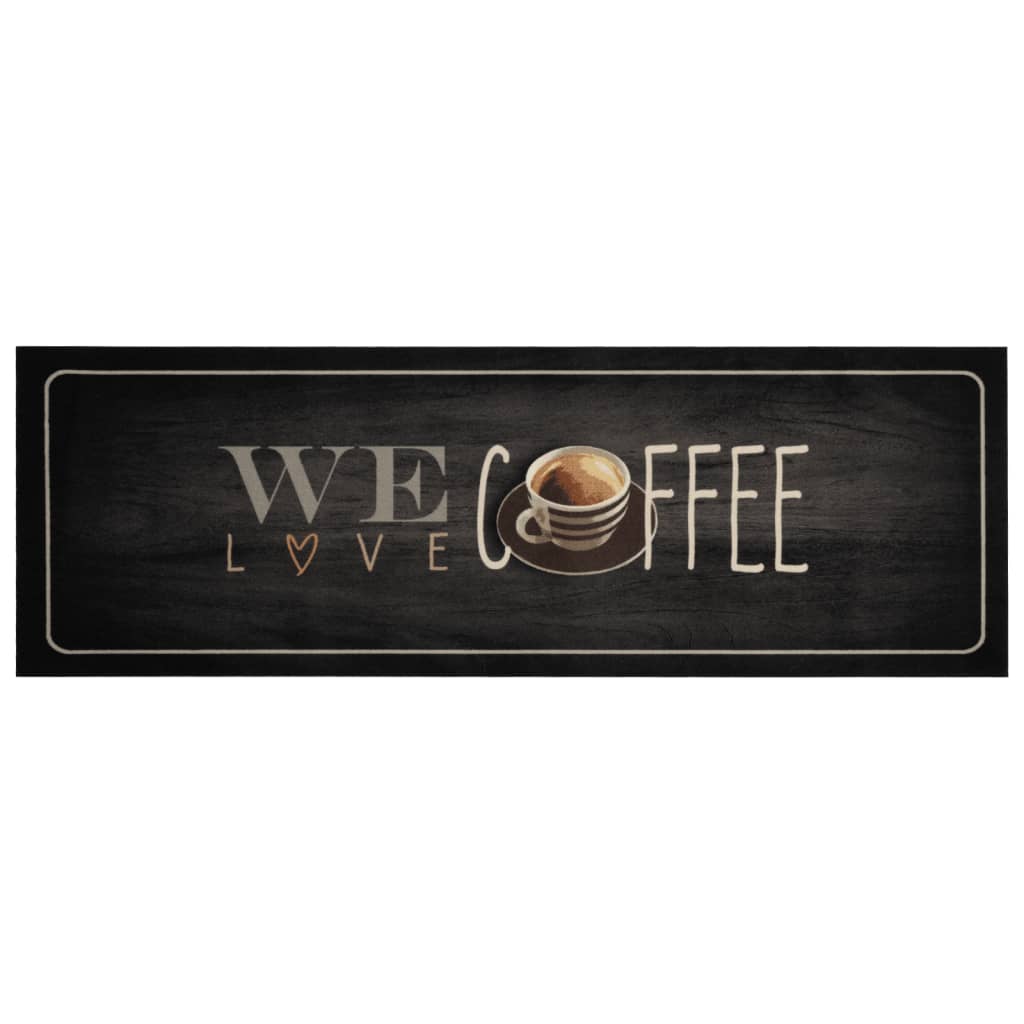 VidaXL Waschbare Küchenmatte mit Kaffeemuster, 60 x 180 cm, Samt