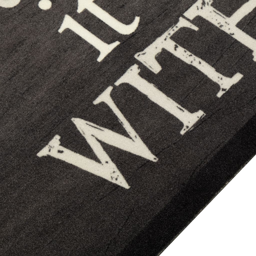 VidaXL Waschbare Küchenmatte mit Tassenmuster 60x300 cm Samt Schwarz