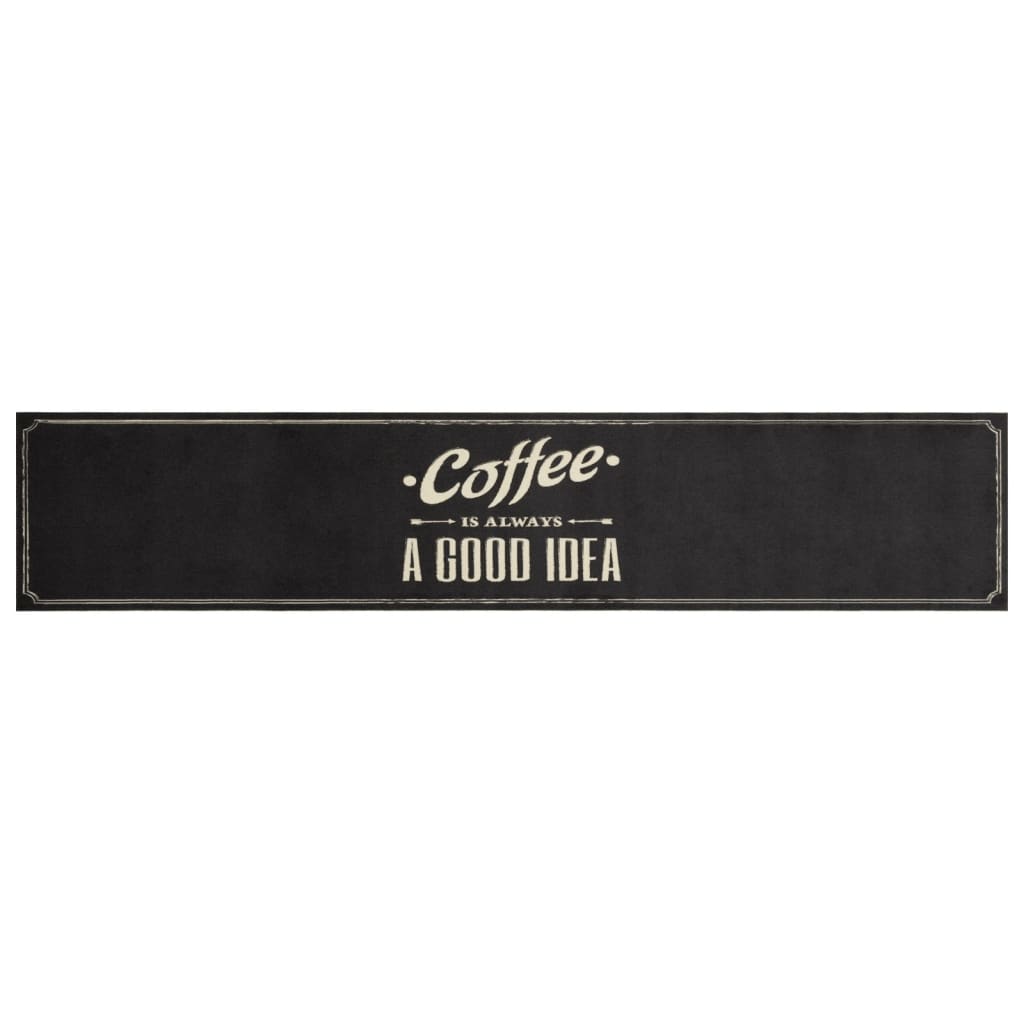 VidaXL Waschbare Küchenmatte mit Kaffeemuster, 60 x 300 cm, Samt