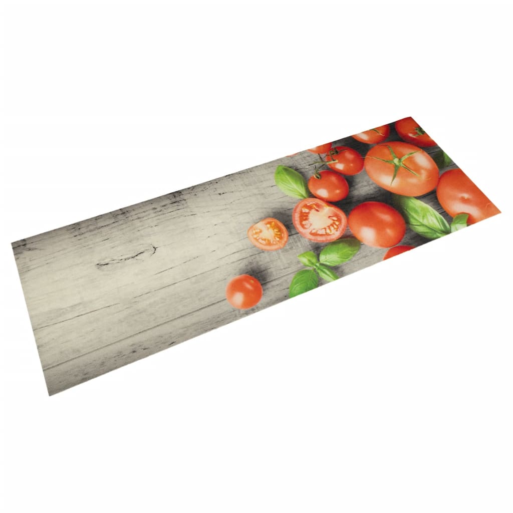 VidaXL Waschbare Küchenmatte mit Tomatenmuster, 60 x 180 cm, Samt