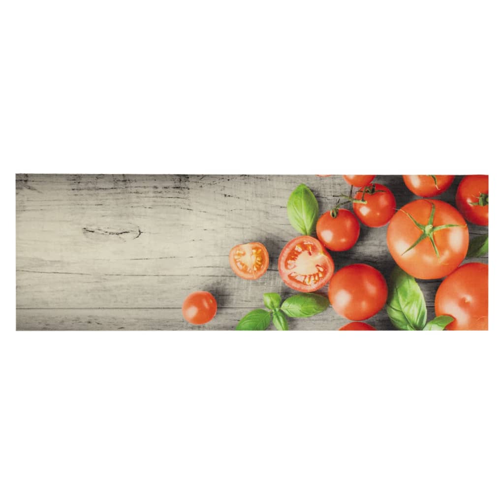 VidaXL Waschbare Küchenmatte mit Tomatenmuster, 60 x 180 cm, Samt