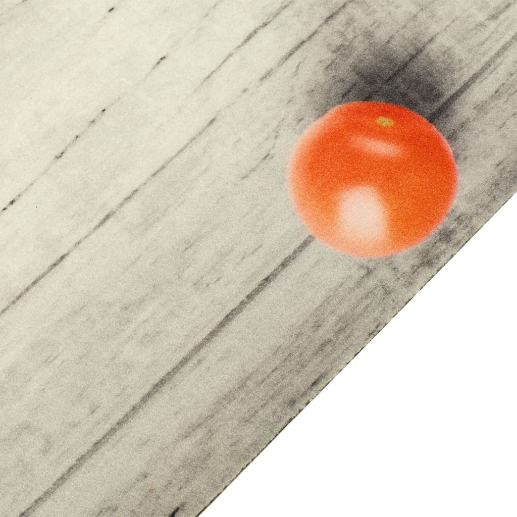 VidaXL Waschbare Küchenmatte mit Tomatenmuster, 60 x 180 cm, Samt