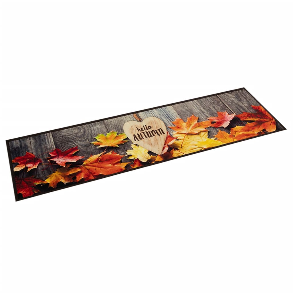 VidaXL Waschbare Küchenmatte mit Herbstmuster, 60 x 300 cm, Samt