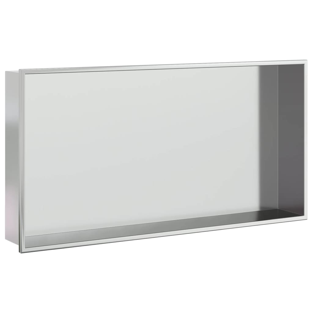 Vidaxl douchenis 62x32x9 cm roestvrijstaal geborsteld zilverkleurig