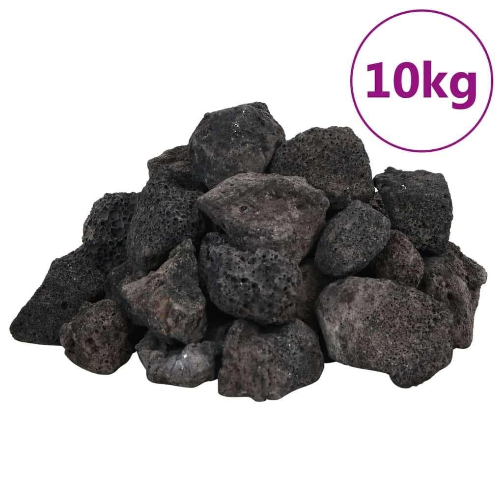 Vidaxl Lavasteine ​​10 kg 3-5 cm schwarz