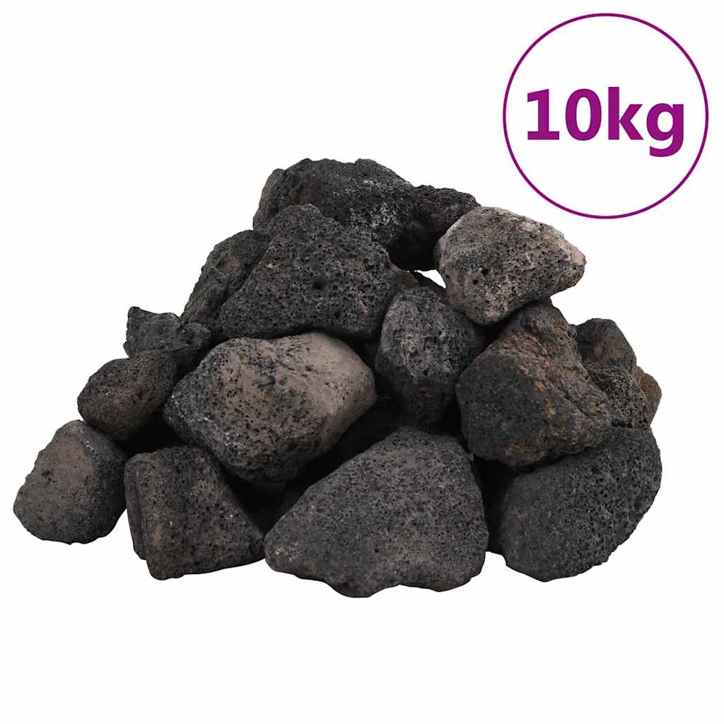 Vidaxl Lavasteine ​​10 kg 5-8 cm schwarz