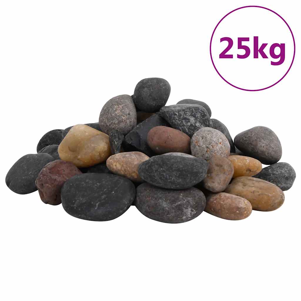 VidaXL Kieselpolierte 5-8 cm 25 kg mehrfarbig