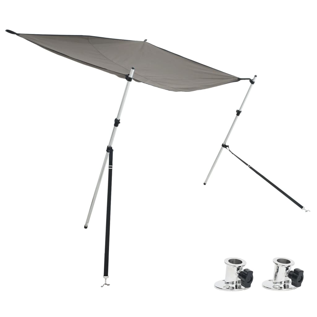 Vidaxl schaduwdoekset t-top 174x205x(115-194) cm antracietkleurig