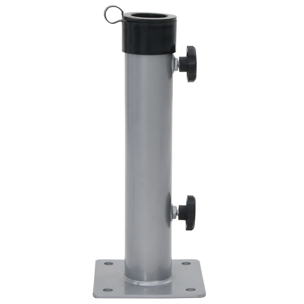 Vidaxl parasolvoet voor ø38 48 mm stok staal zilverkleurig