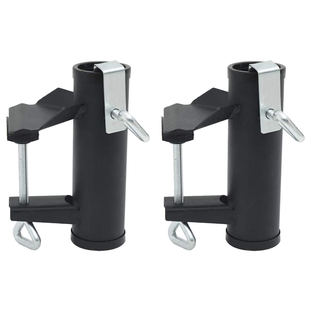 VidaXL Sonnenschirmklemmen für Balkon, 2 Stück, 25–38 mm, Stahl