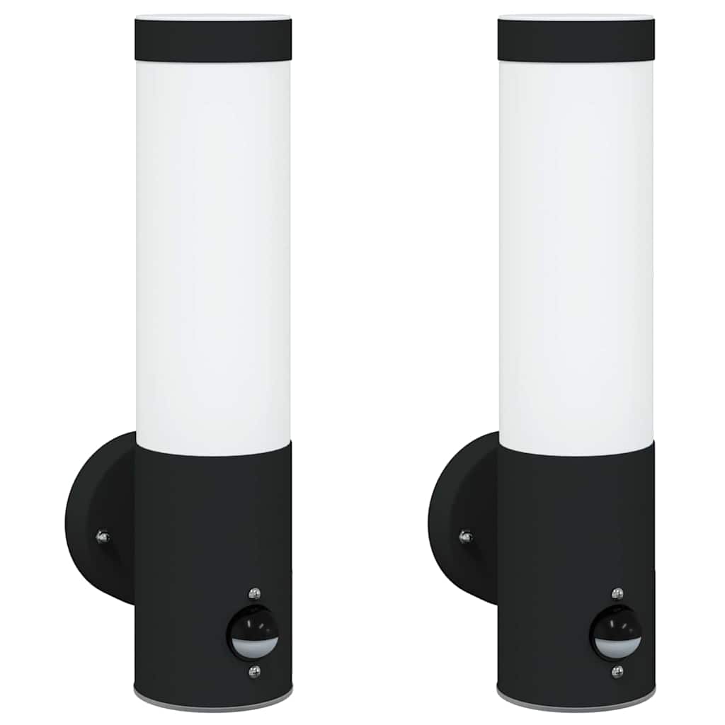 Vidaxl buiten wandlamp 2 pcs zwart 12 x 8,5 x 29 cm