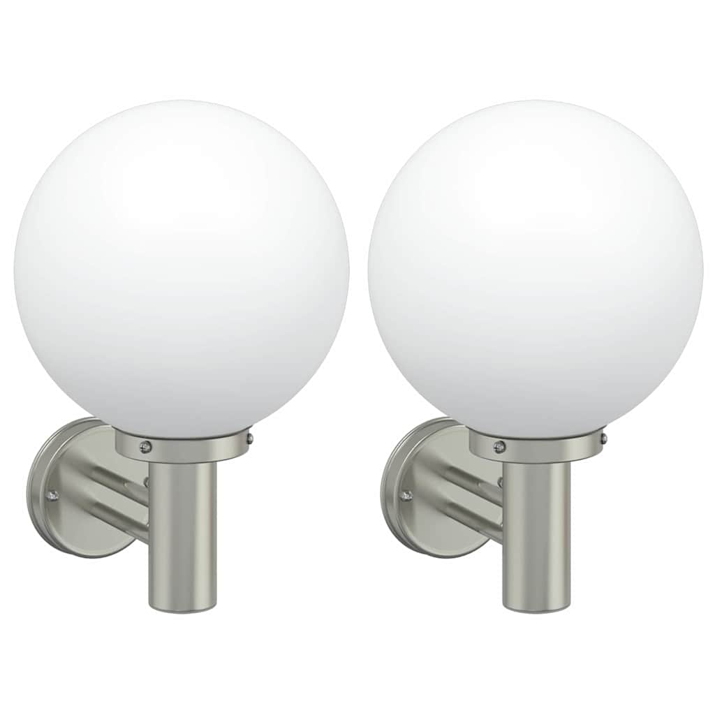 Vidaxl buiten wandlamp 2 st zilver 28 x 25 x 38 cm