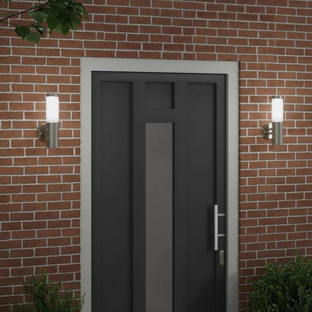 Vidaxl buiten wandlamp 2 st zilver 15 x 7,5 x 33 cm