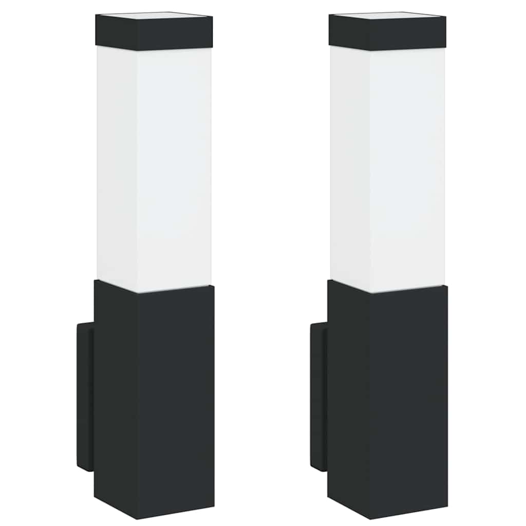 Vidaxl buiten wandlamp 2 pcs zwart 10.5 x 6 x 33 cm