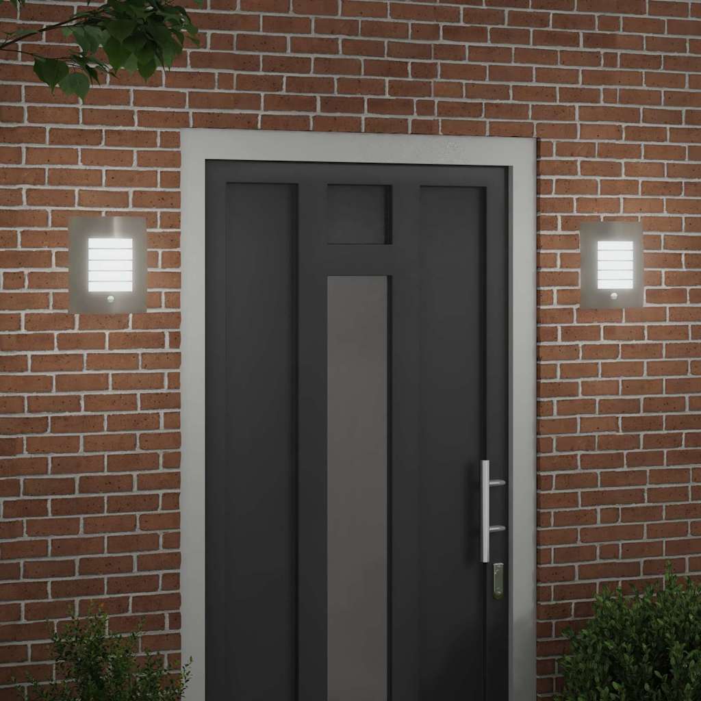Vidaxl buiten wandlamp 2 pcs zilver 23.5 x 9 x 26 cm