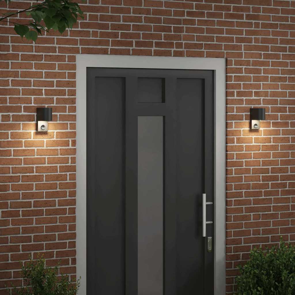 Vidaxl buiten wandlamp 2 st zwart 12 x 7 x 15 cm roestvrij staal