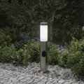 Vidaxl bolderarmatuur met stopcontact 50 cm rvs ip44