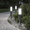 Vidaxl bolderverlichting met sensor en stopcontact 3 stuks 50 cm roestvrij staal ip44