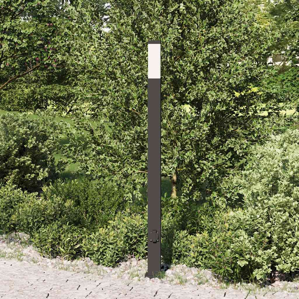Vidaxl bolderarmatuur met stopcontact 110 cm zwart ip44