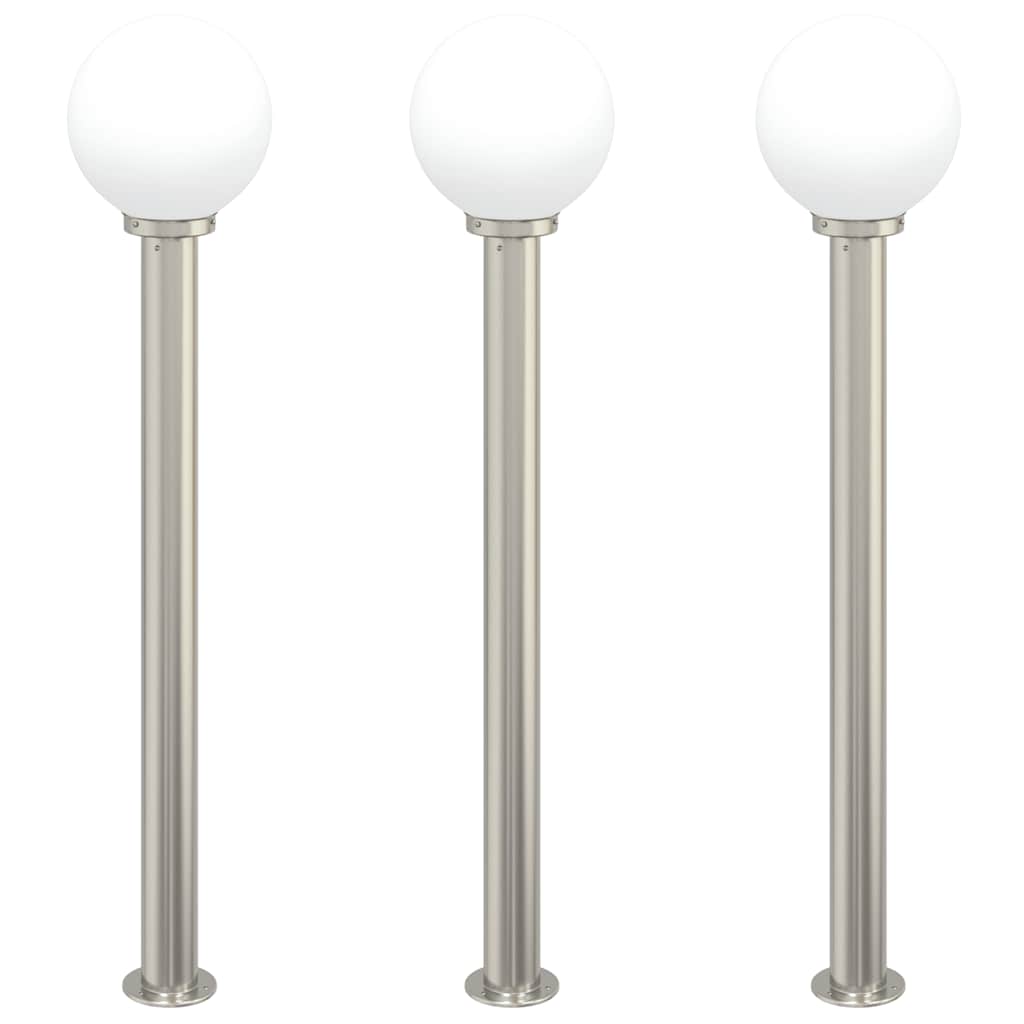 Vidaxl bolderverlichting 3 stuks 120 cm rvs ip44