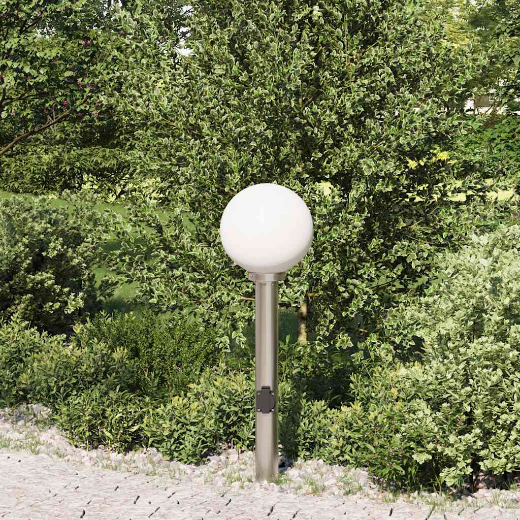 Vidaxl bolderarmatuur met stopcontact 80 cm rvs ip44