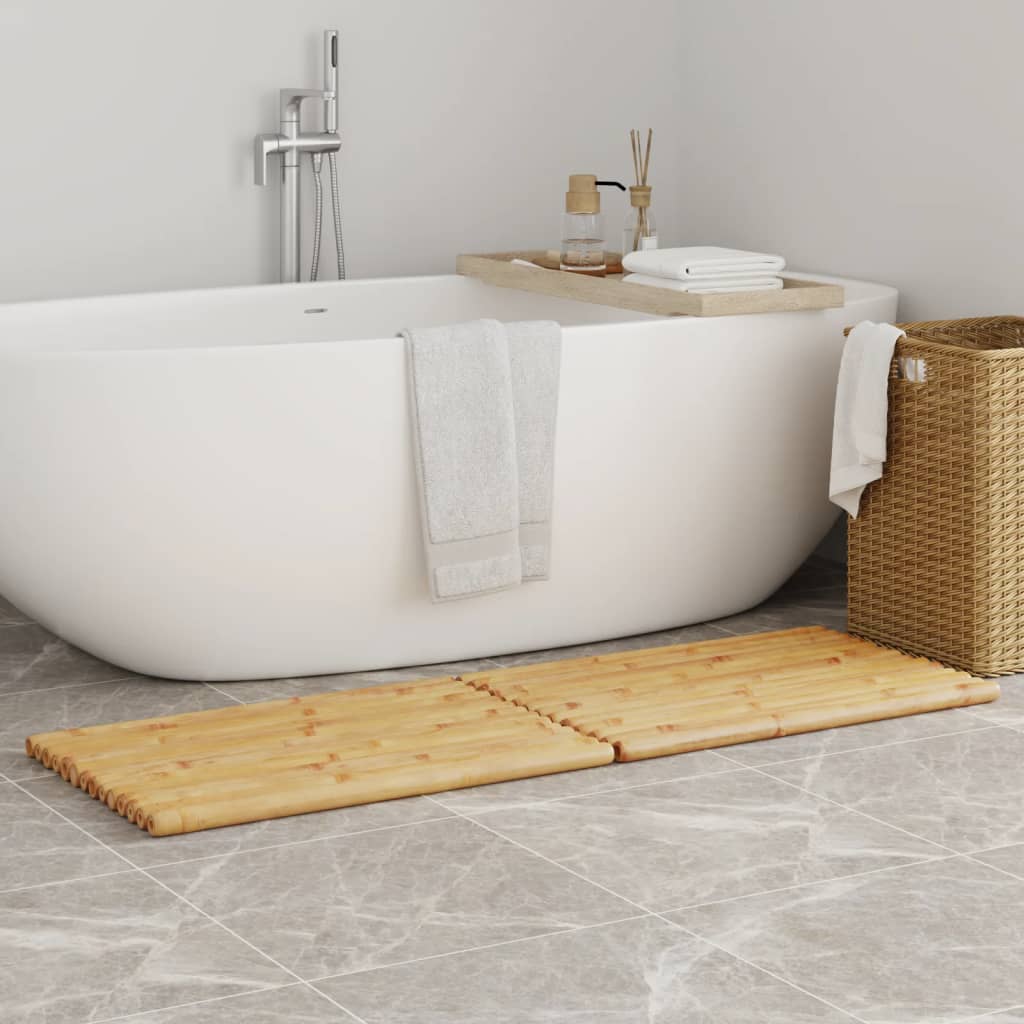 VidaXL Badematten, 2 Stück, 70 x 50 cm, Bambus