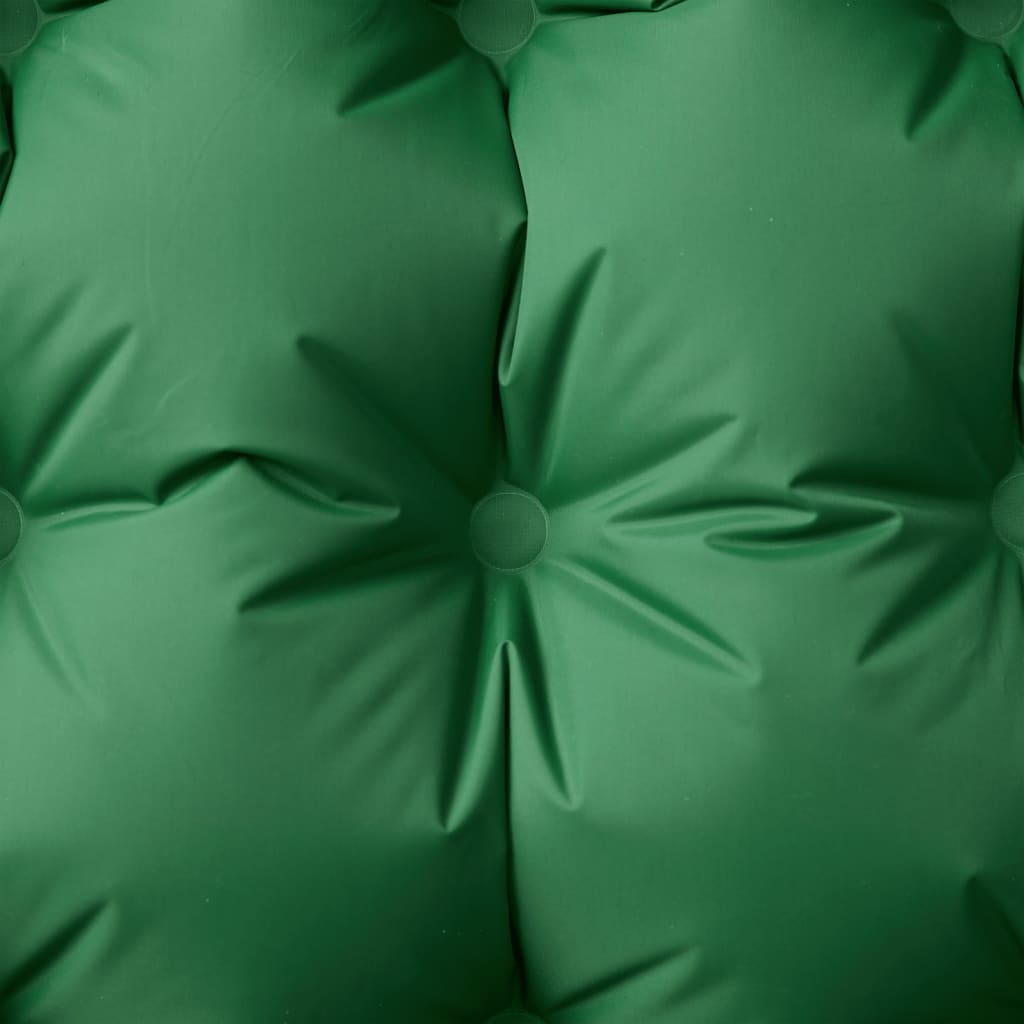 VidaXL Selbstaufblasende Campingmatratze mit Kissen, Einzelbett, Grün