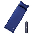 VidaXL Selbstaufblasende Campingmatratze mit Kissen für 1 Person, Marineblau