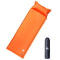 VidaXL Selbstaufblasende Campingmatratze mit Kissen für 1 Person, Orange