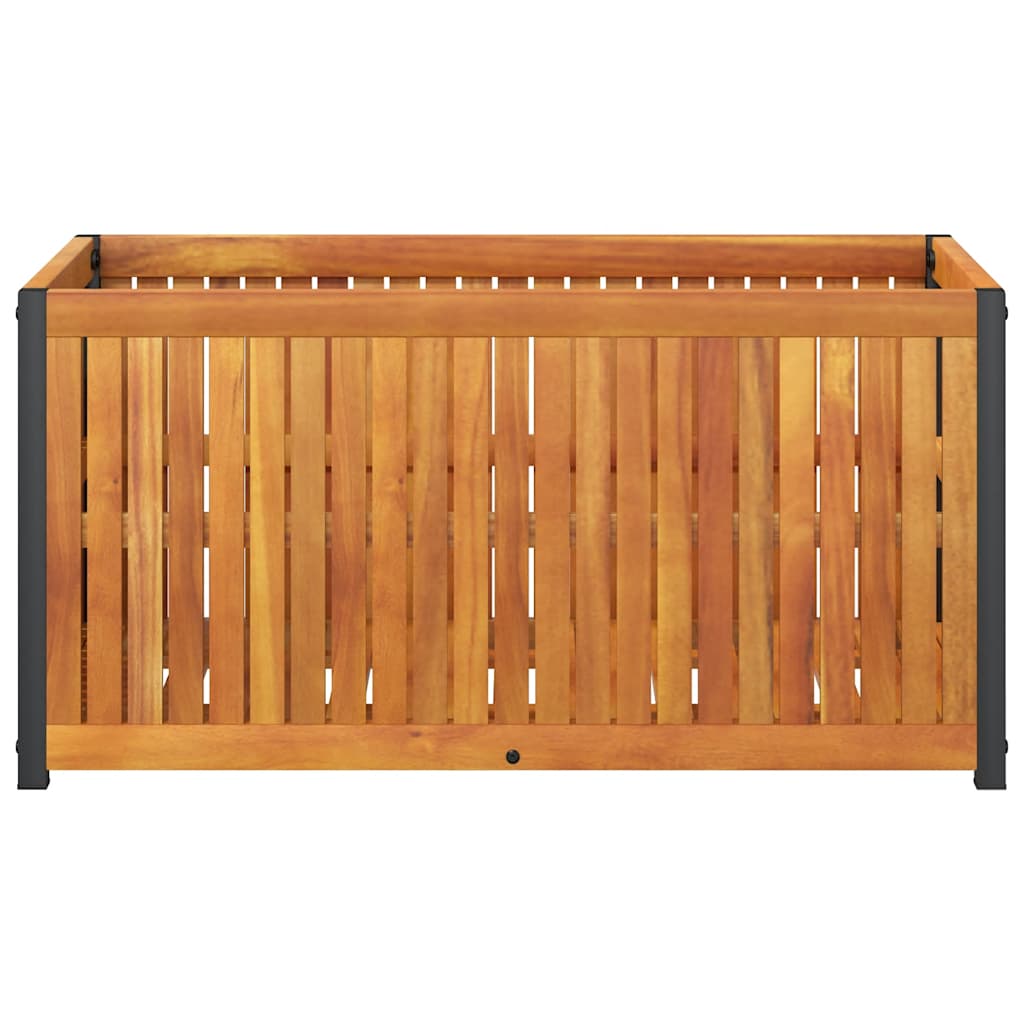 Vidaxl plantenbak 85x45x44 cm massief acaciahout en staal