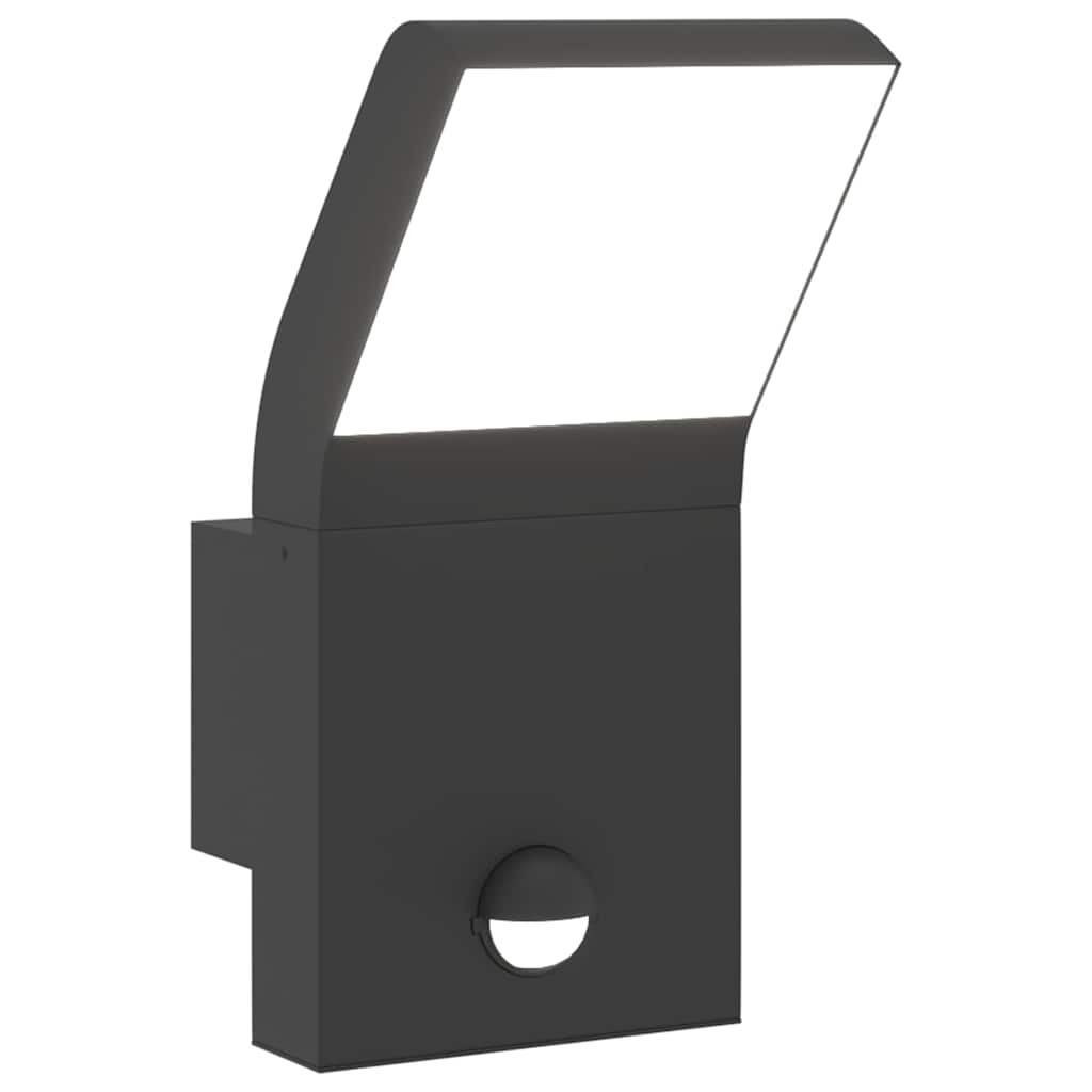 VidaXL LED-Außenwandleuchte mit Sensoren, Aluminiumguss, Schwarz