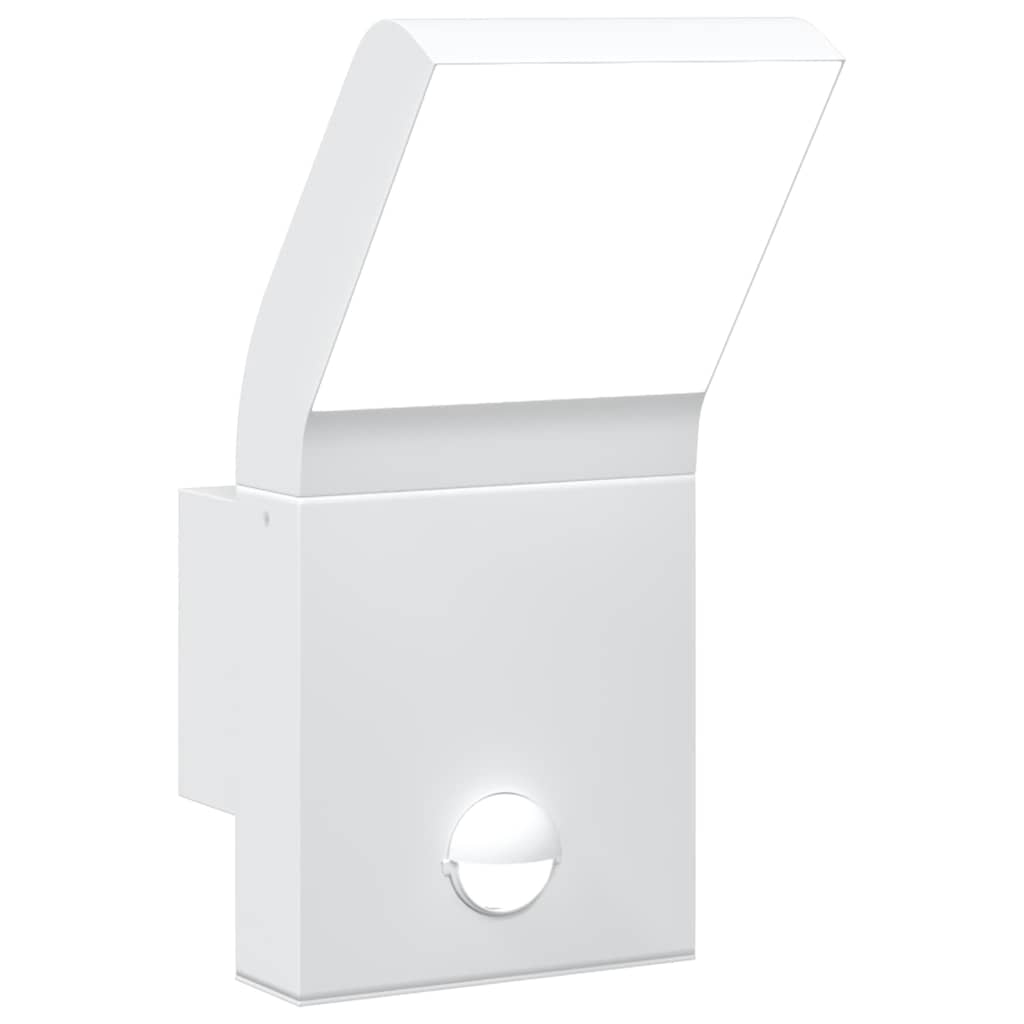 VidaXL LED-Außenwandleuchte mit Sensoren, Aluminiumguss, Weiß