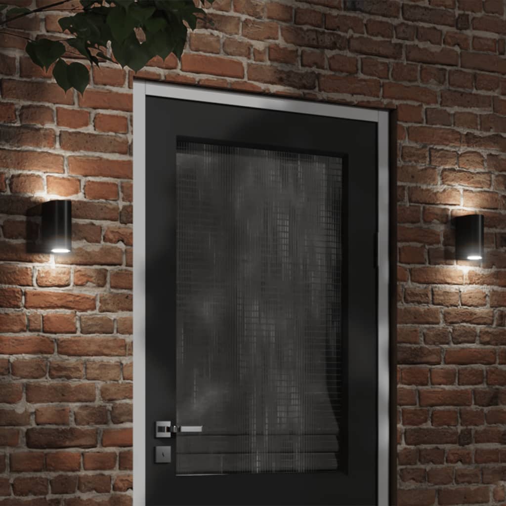 VidaXL Außenwandleuchte aus Aluminiumguss, Schwarz