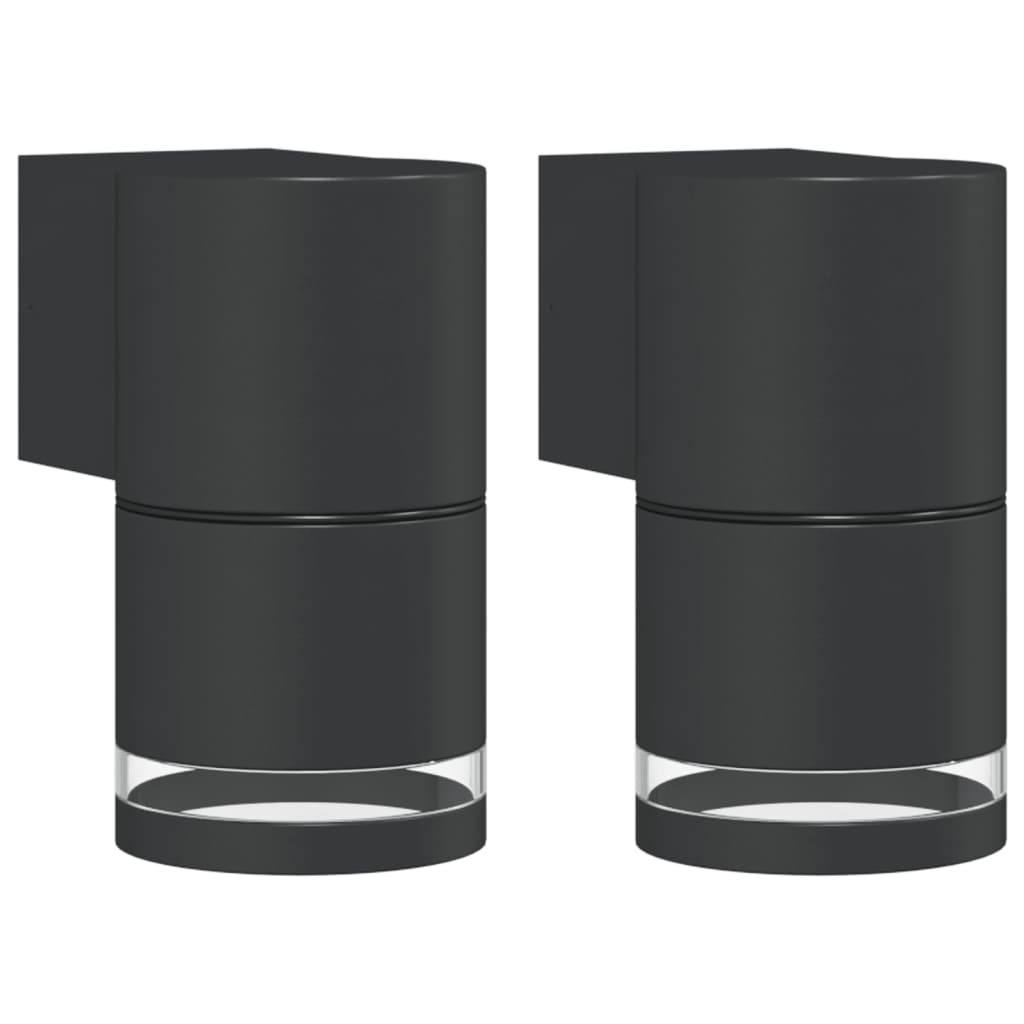VidaXL Außenwandleuchten, 2 Stück, Aluminiumguss, Schwarz