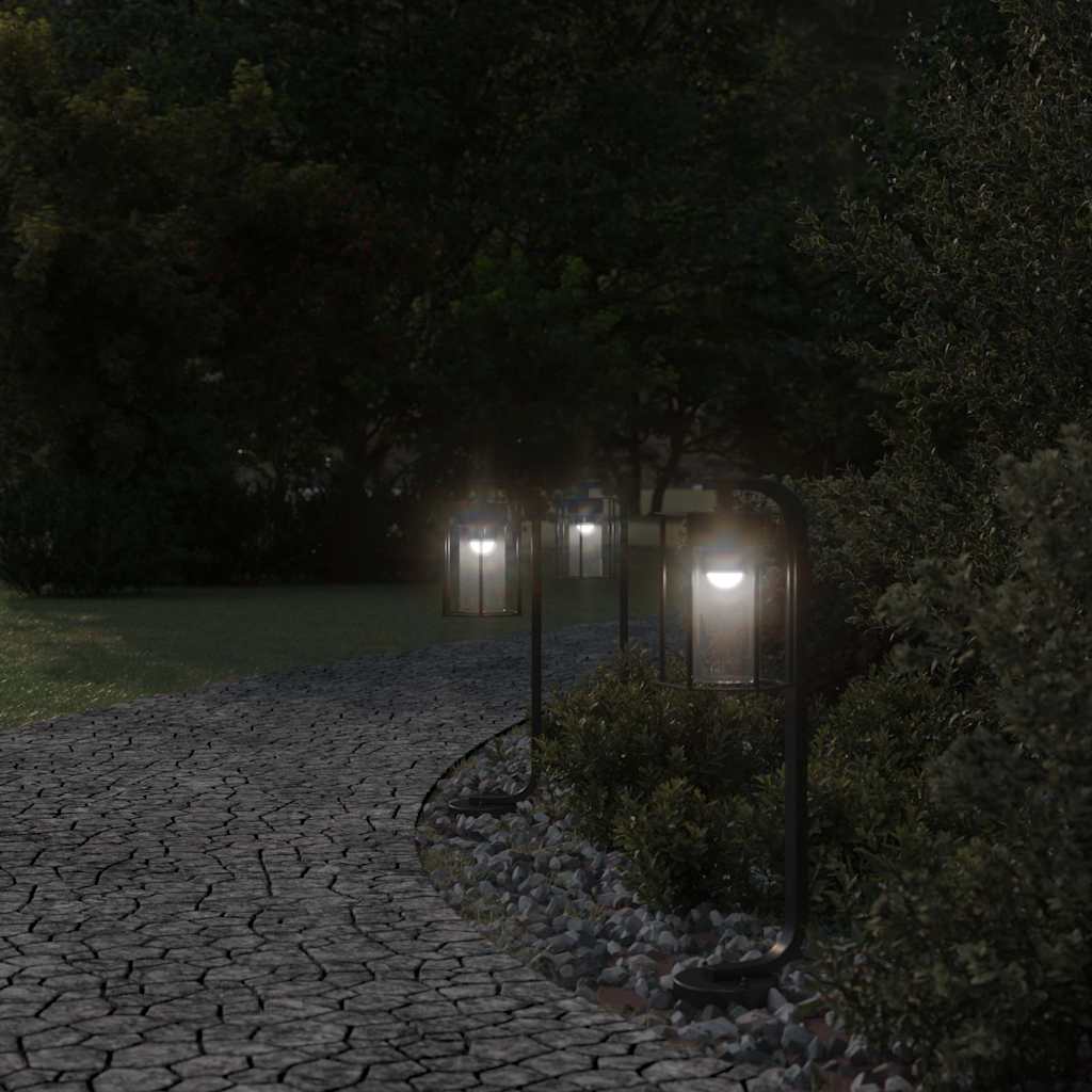 VidaXL Outdoor-Stehleuchte, 3-teilig, 60 cm, Edelstahl, Schwarz