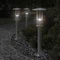 VidaXL Outdoor-Stehleuchte, 3-teilig, 60 cm, Edelstahl, silberfarben