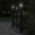 Vidaxl -Stehlampe für Außen 3 ST 110 cm Edelstahl schwarz schwarz