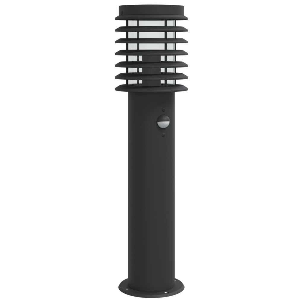VidaXL Außenstehleuchte mit Sensor, 60 cm, Edelstahl, Schwarz