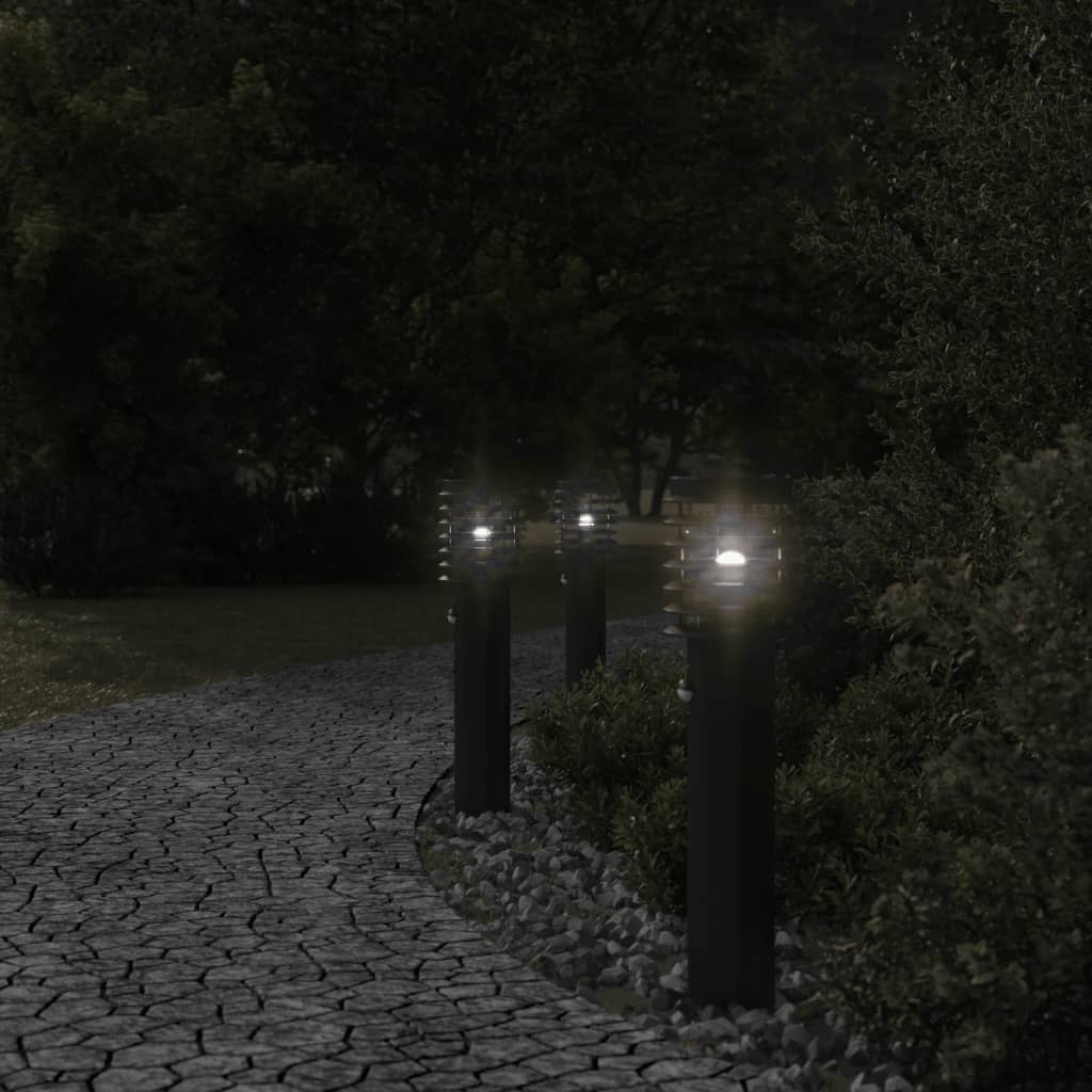 VidaXL Außenstehleuchte mit Sensor, 60 cm, Edelstahl, Schwarz