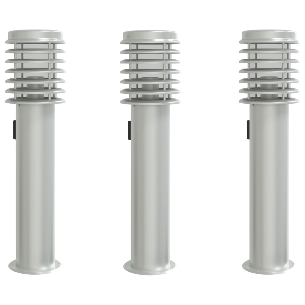 Vidaxx Außerhalb der Stehlampen 3 ST Sockel 60 cm Edelstahl Silber