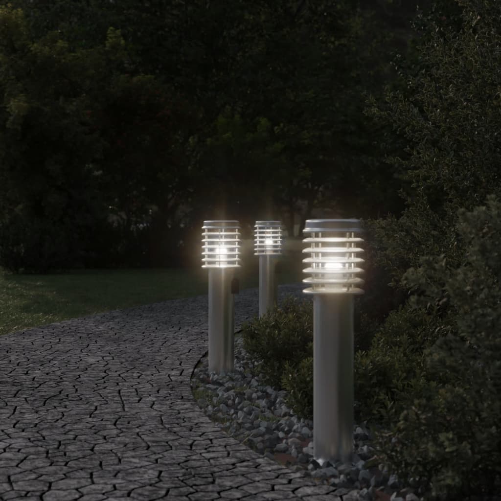 Vidaxx Außerhalb der Stehlampen 3 ST Sockel 60 cm Edelstahl Silber