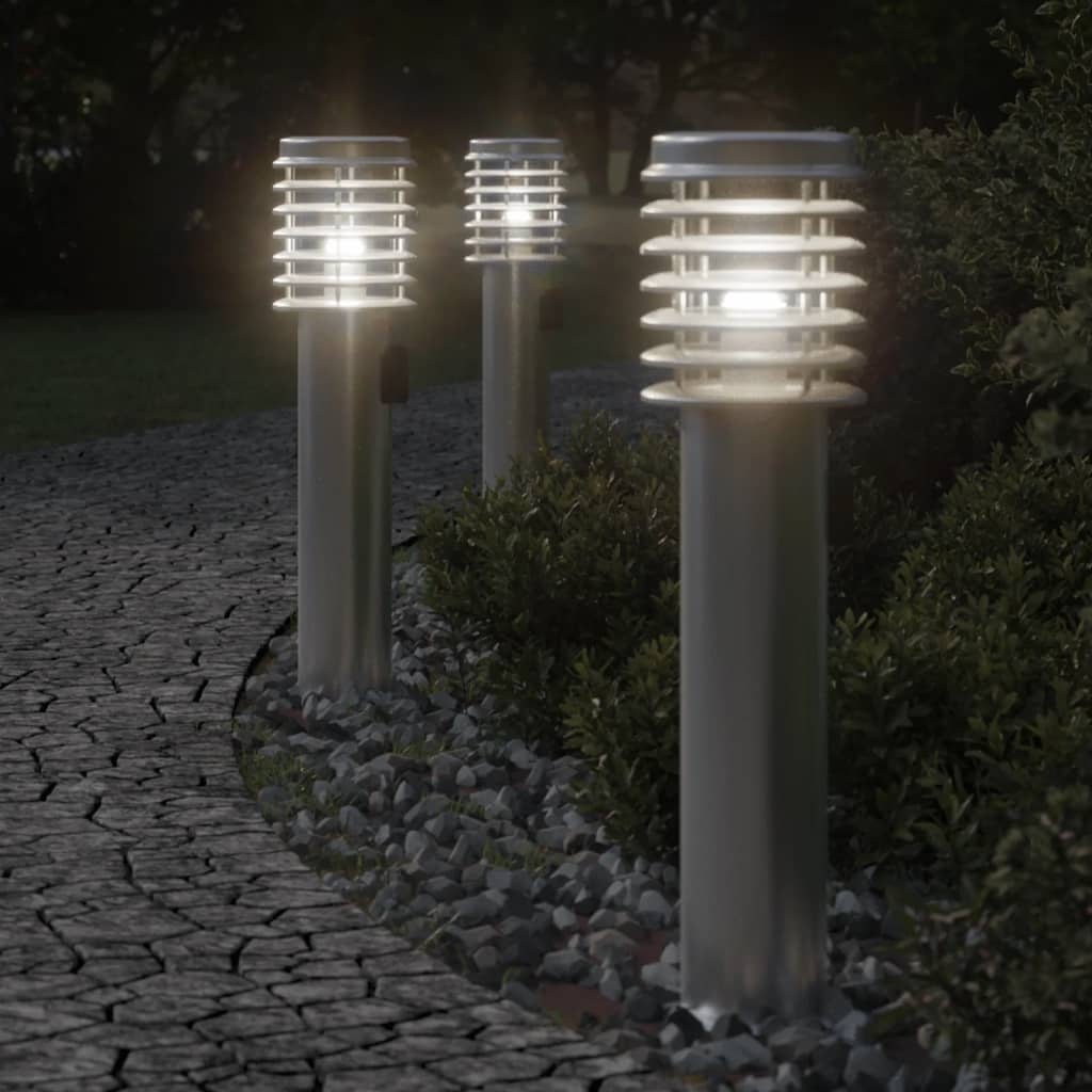 Vidaxx Außerhalb der Stehlampen 3 ST Sockel 60 cm Edelstahl Silber