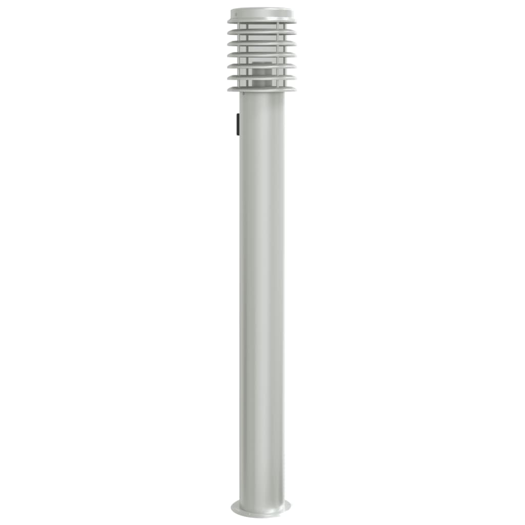 VidaXL Stehleuchte für den Außenbereich mit Fassung, 110 cm, Edelstahl, Silber