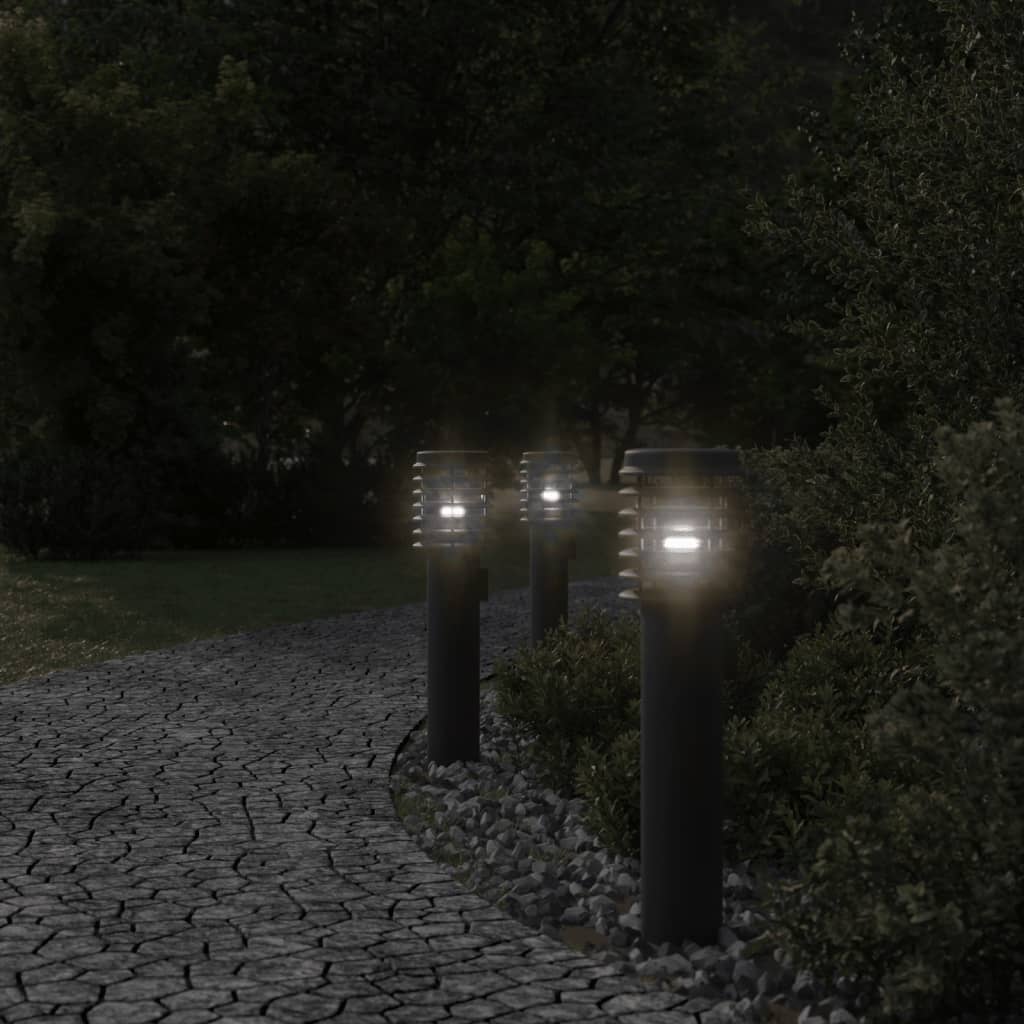Vidaxx Außerhalb der Stehlampen 3 ST Sockel 60 cm Edelstahl schwarz