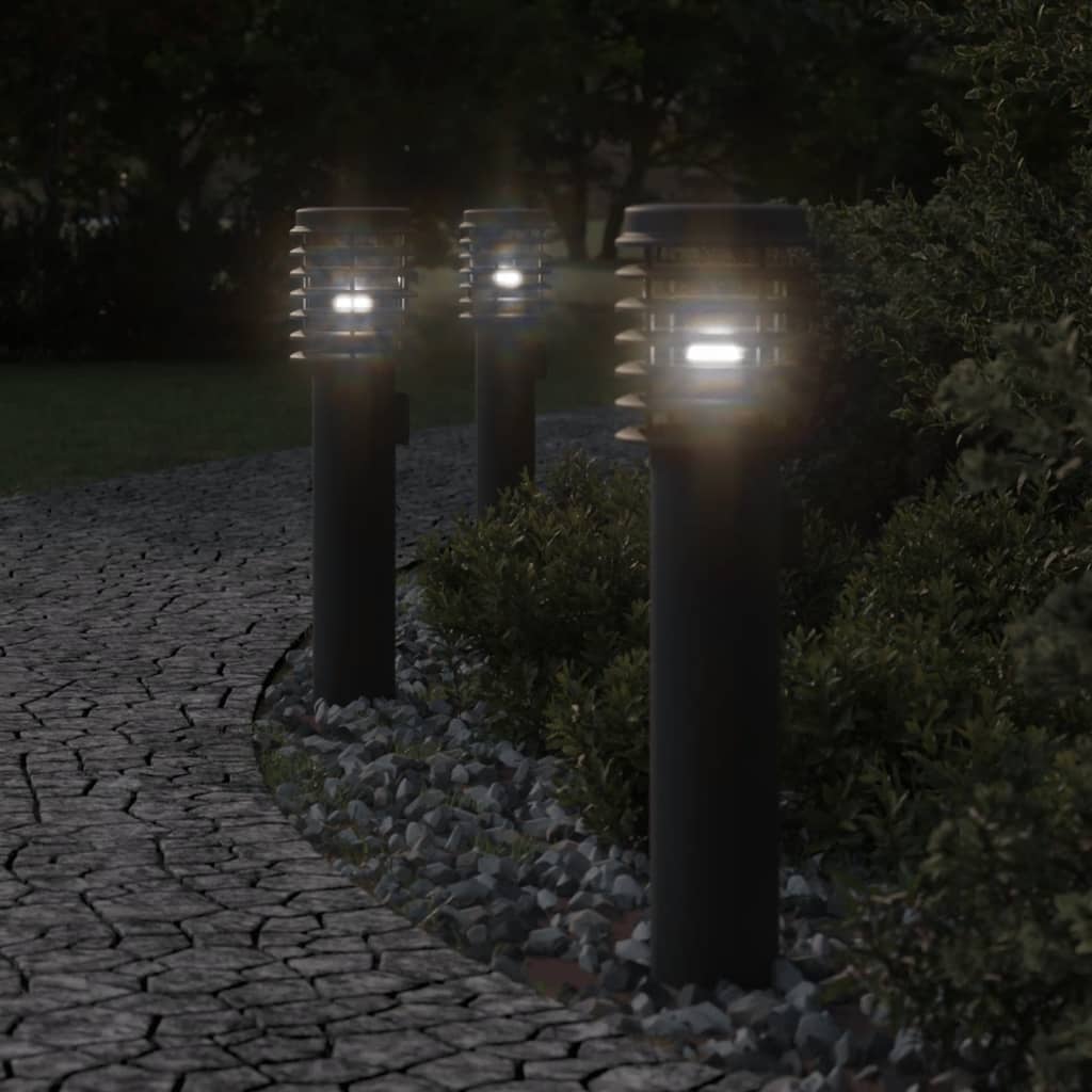 Vidaxx Außerhalb der Stehlampen 3 ST Sockel 60 cm Edelstahl schwarz