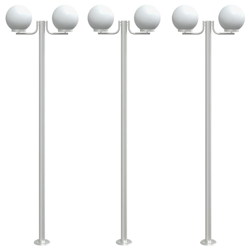 Vidaxxl Außenböden 3 ST 215 cm Edelstahl Silberfarbe