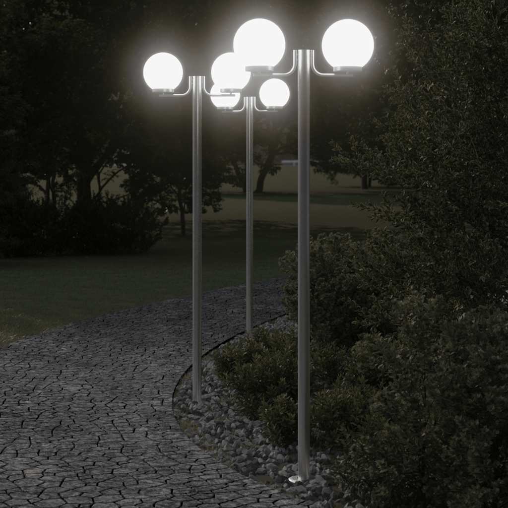 Vidaxxl Außenböden 3 ST 215 cm Edelstahl Silberfarbe
