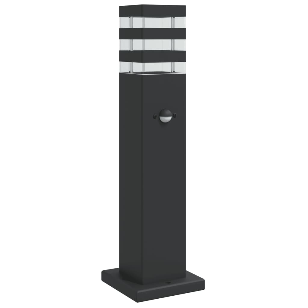 VidaXL Outdoor-Stehleuchte mit Sensor, 50 cm, Aluminium, Schwarz