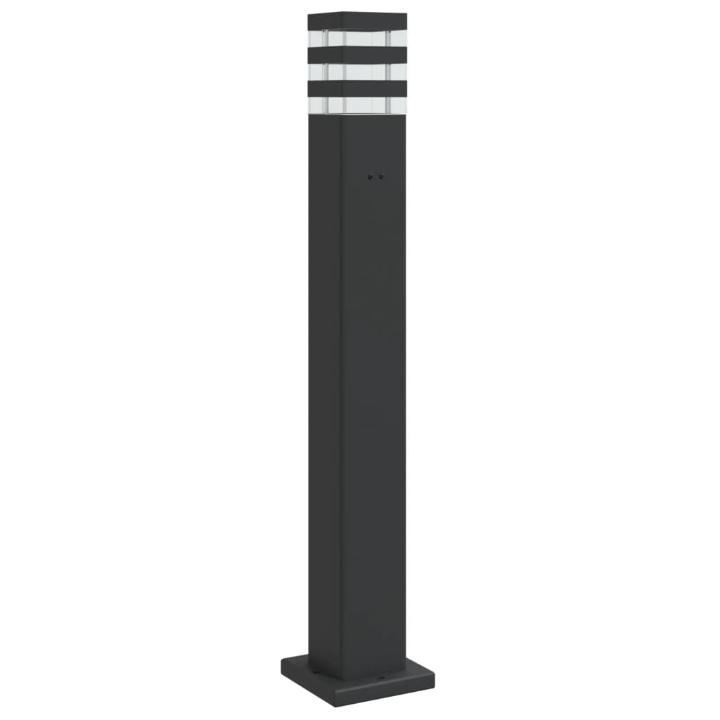 VidaXL Stehleuchte für den Außenbereich mit Fassung, 80 cm, Aluminium, Schwarz