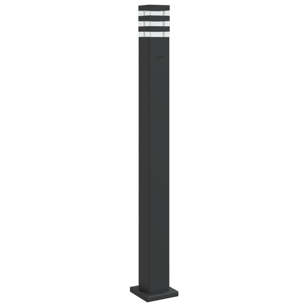 VidaXL Outdoor-Stehleuchte mit Fassung, 110 cm, Aluminium, Schwarz